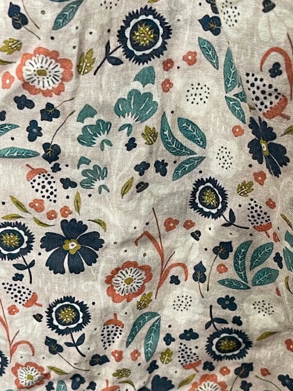 Natural Life Magnolia Cotton Top Seafoam Floral Bohemian Mixed Print 100% Cotton - Picture 9 of 9